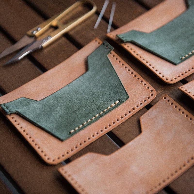 Leather Card Holder DIY Gift for Him – Babylon Leather - Babylon LeatherBabylon LeatherLZ27 - Yellow - Fog Wax Leather