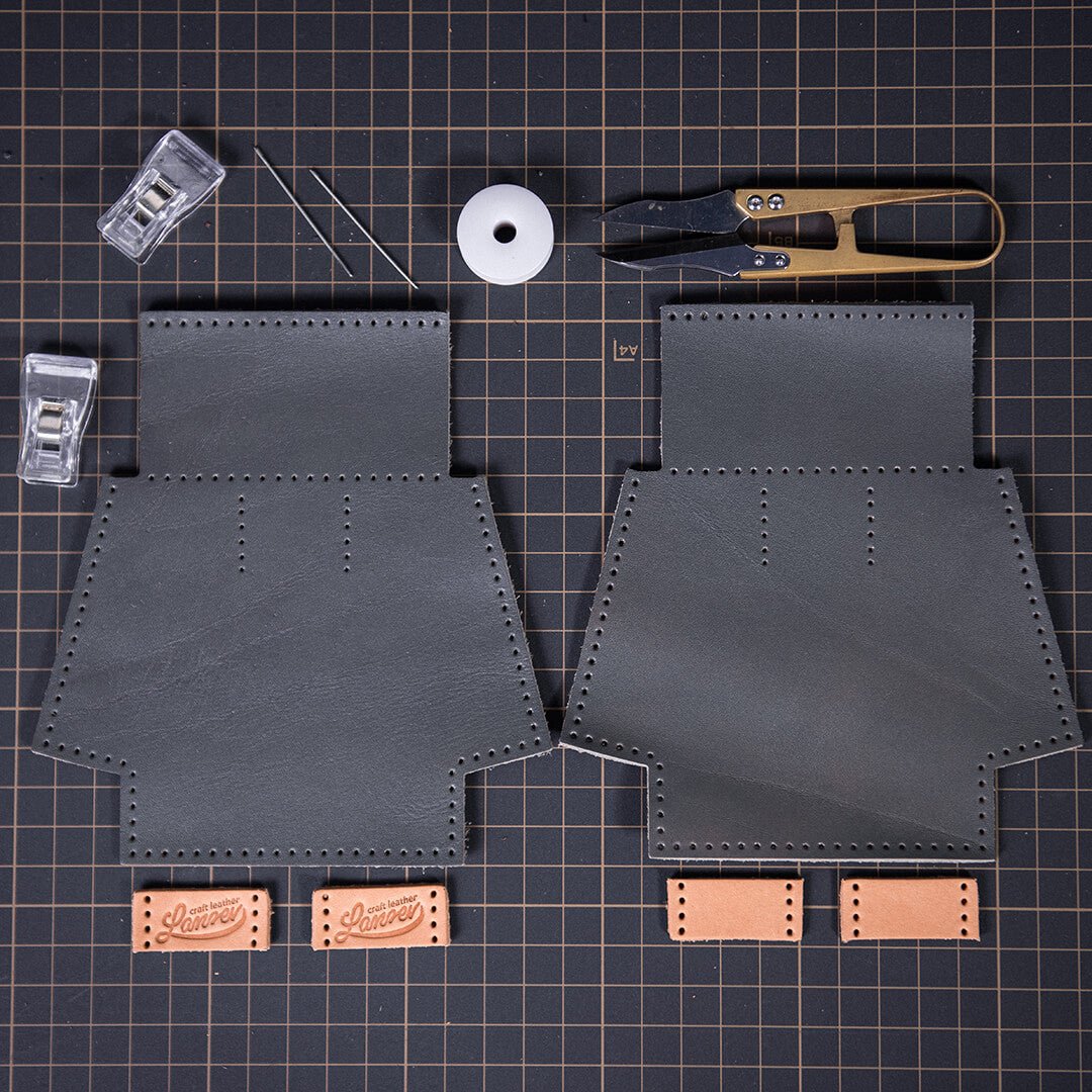 Leather Coin Purse Wallet DIY Kit – Babylon Leathe - Babylon LeatherBabylon LeatherLZ26-Grey-Cowhide-Short Shoulder Strap