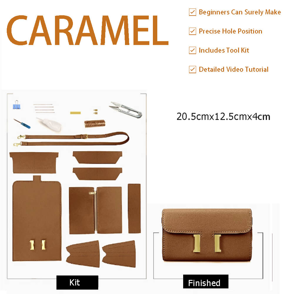Leather Constance To Go Wallet DIY Kit – Babylon Leather - Babylon LeatherBabylon LeatherSY128-Caramel-Color-Matched