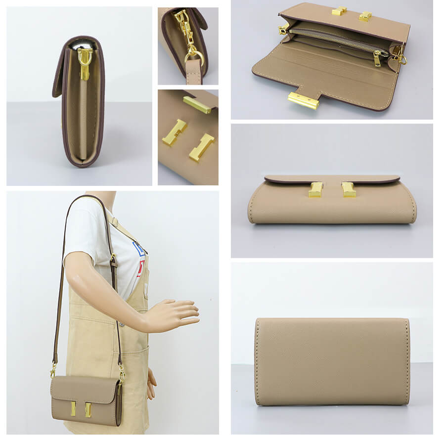 Leather Constance To Go Wallet DIY Kit – Babylon Leather - Babylon LeatherBabylon LeatherSY128-Khaki-Color-Matched