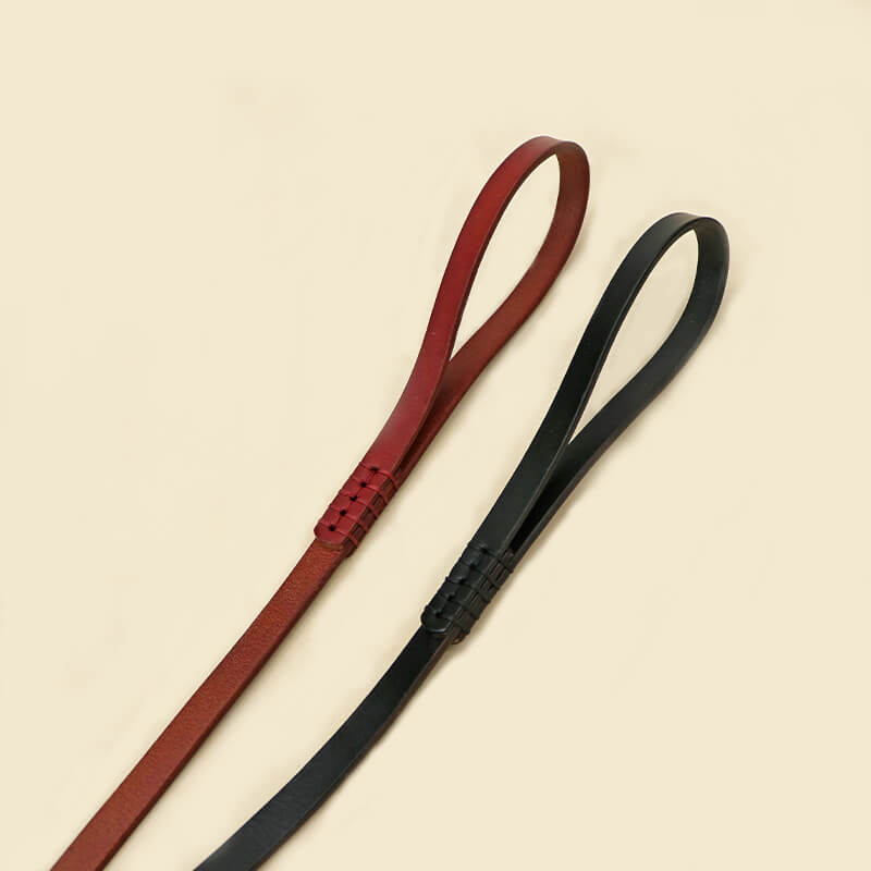 Leather Dog Collar & Leash Set for Daily Walks – Babylon Leather - Babylon LeatherBabylon LeatherLP02-Red-2