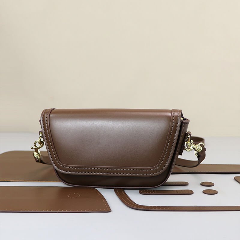 Leather Flap Saddle Crossbody Bag DIY Kit – Babylon Leather - Babylon LeatherBabylon LeatherSY137-Brown-Color-Matched