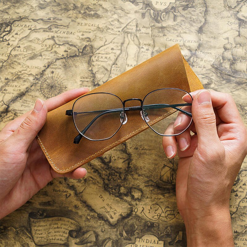 Leather Glasses Pouch – Babylon Leather - Babylon LeatherBabylon LeatherAN33-Brown-Medium