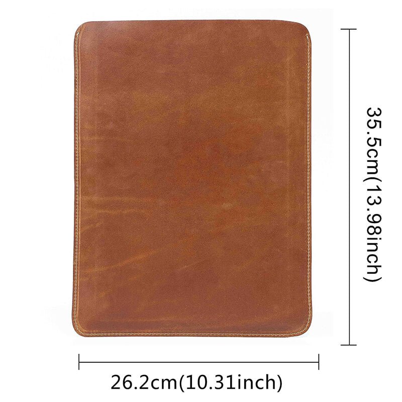 Leather iPad Tablet Sleeve Crazy Horse Leather – Babylon Leather - Babylon LeatherBabylon LeatherAN19-Brown-Vertical