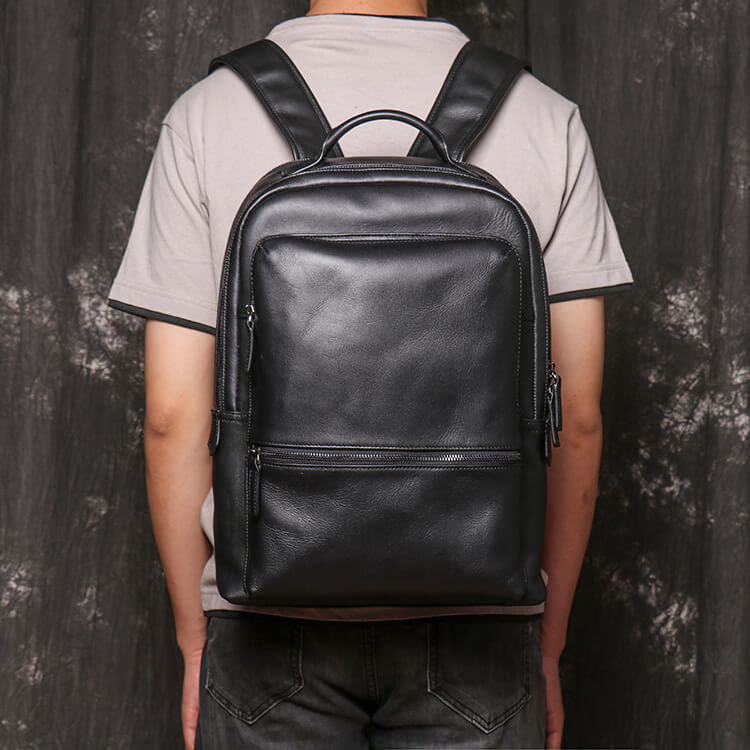 Leather Laptop Travel Backpack – Babylon Leather - Babylon LeatherBabylon LeatherLJ059 - Black