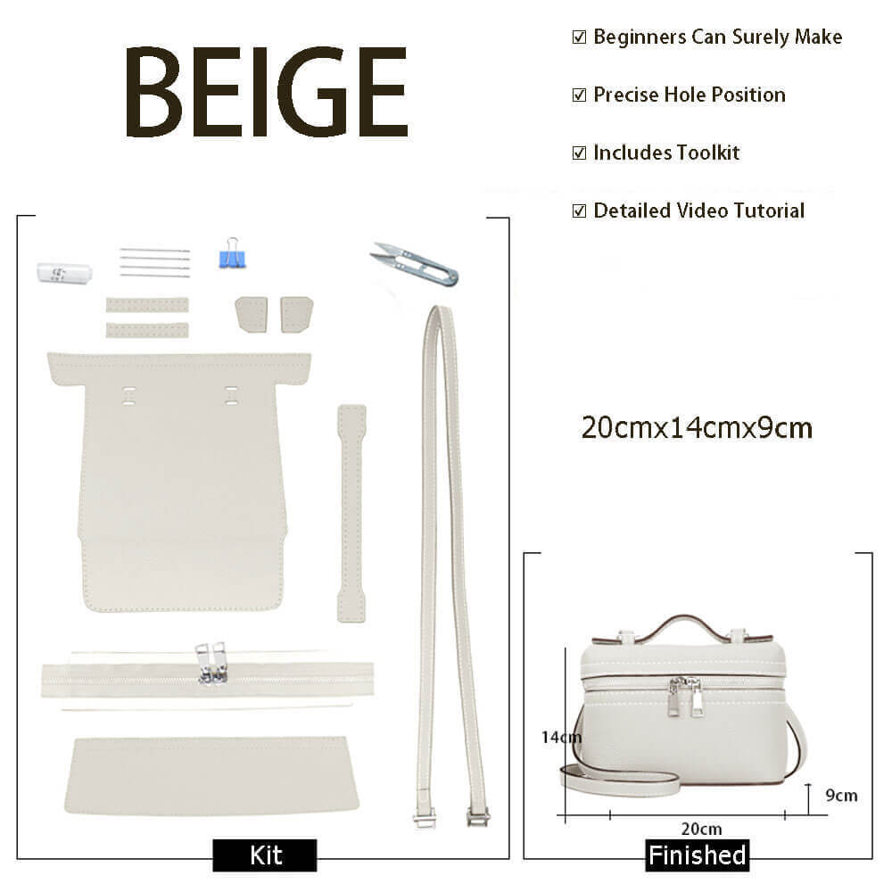 Leather Lunch Bag DIY Kit – Babylon Leather - Babylon LeatherBabylon LeatherSY85-Beige-Color-Matched