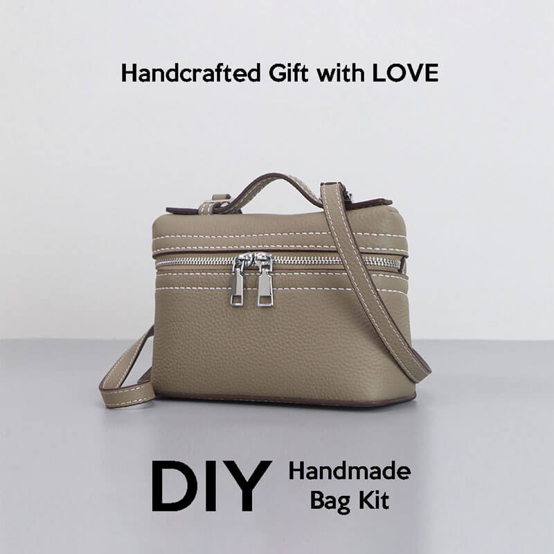 Leather Lunch Bag DIY Kit – Babylon Leather - Babylon LeatherBabylon LeatherSY85 - Khaki - White