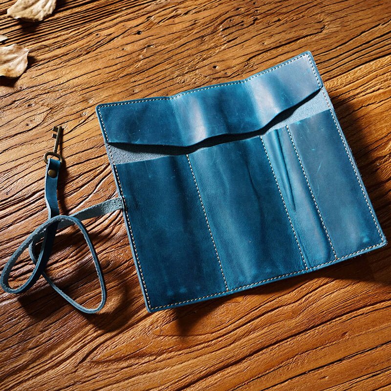 Leather Pen Roll Wrap 4-Slot – Babylon Leather - Babylon LeatherBabylon LeatherAN26-Blue