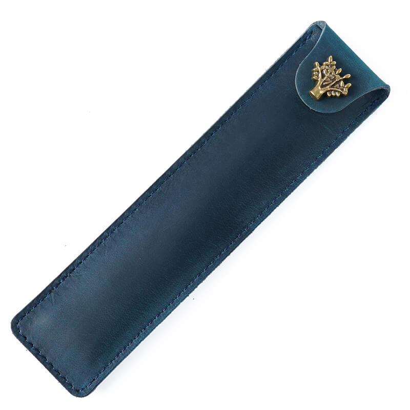 Leather Pen Sleeve with Snap – Babylon Leather - Babylon LeatherBabylon LeatherAN24-Blue