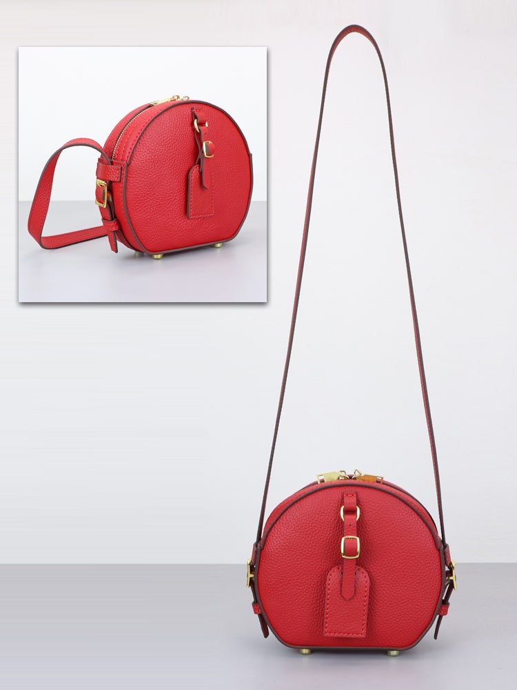 Leather Round Bag DIY Handmade Gift Kit – Babylon Leather - Babylon LeatherBabylon LeatherSY126 - Red