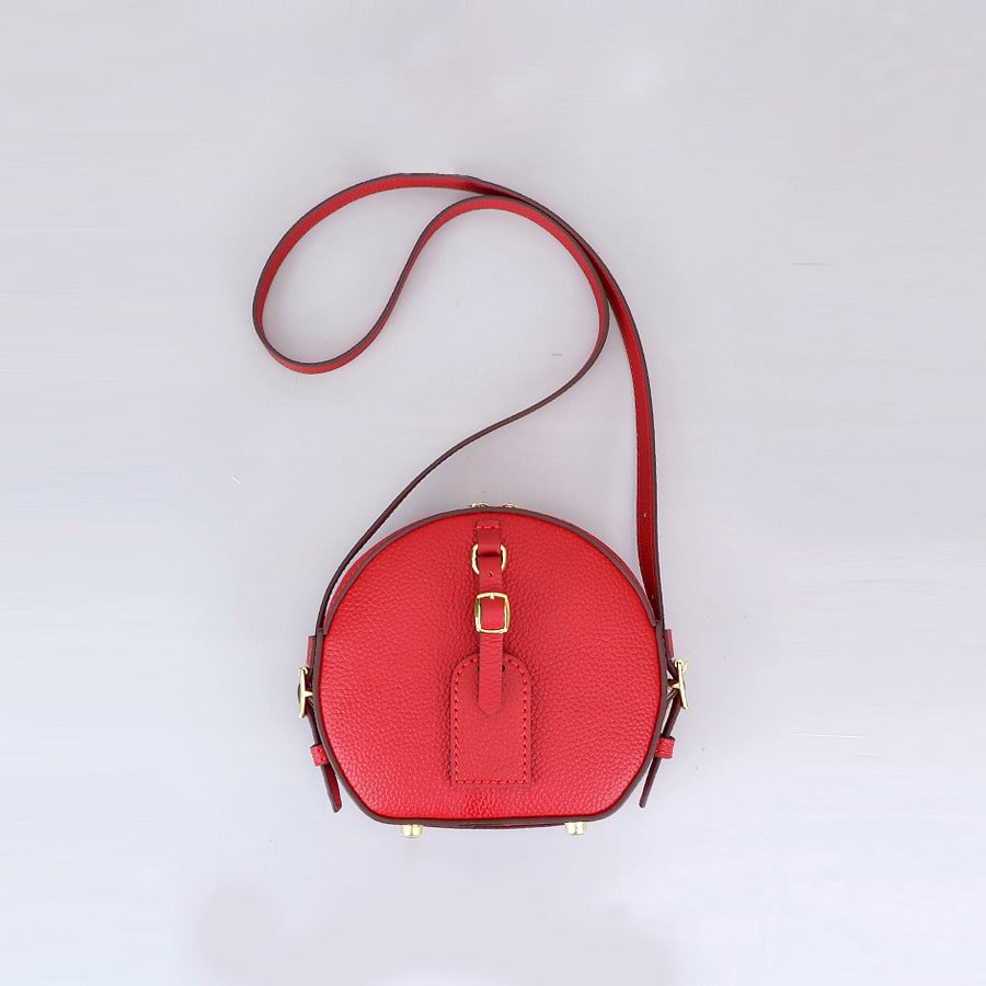 Leather Round Bag DIY Handmade Gift Kit – Babylon Leather - Babylon LeatherBabylon LeatherSY126 - Red