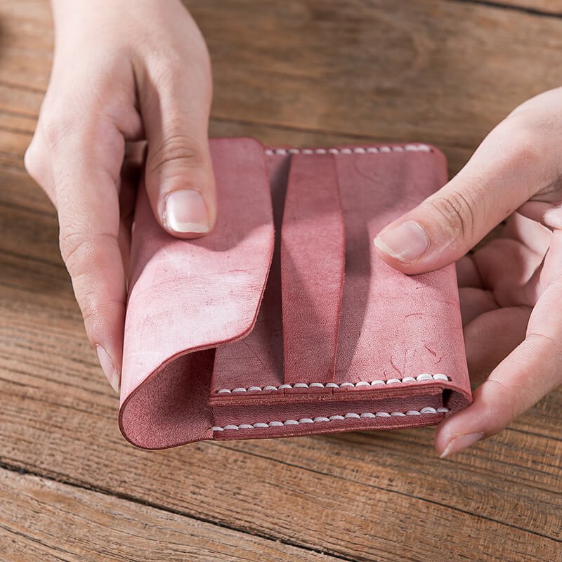 Leather Slim Wallet DIY Leather Kit – Babylon Leather - Babylon LeatherBabylon LeatherLZ18 - Black - Fog Wax Leather