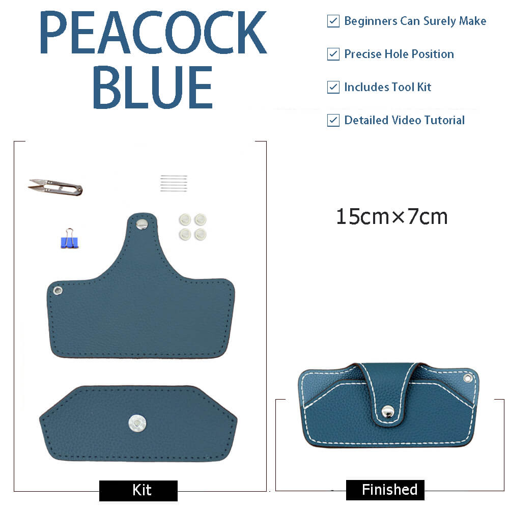 Leather Snap Card Holder DIY Kit – Babylon Leather - Babylon LeatherBabylon LeatherSY142-Peacock Blue