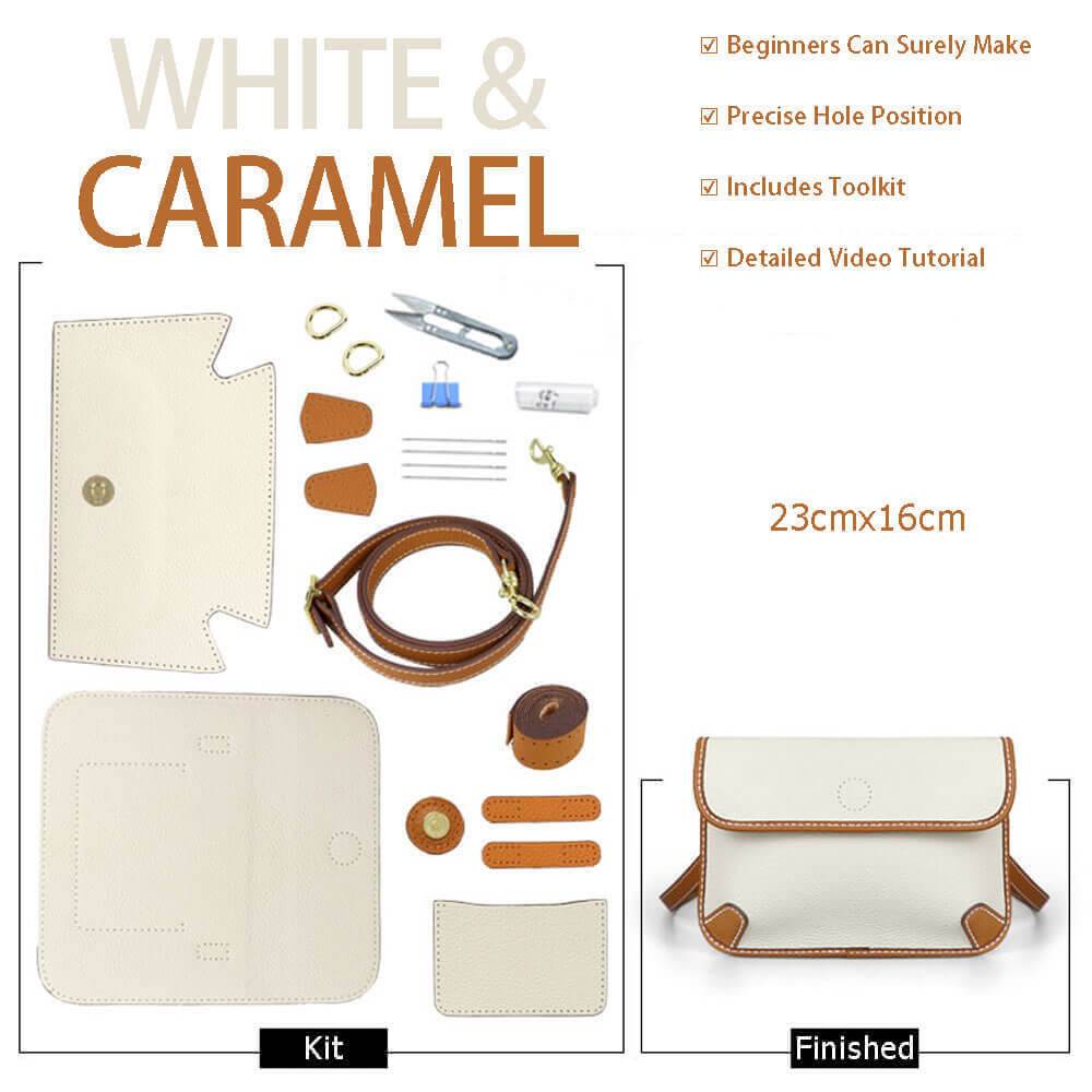 Leather Supreme Crossbody Bag DIY Kit – Babylon Leather - Babylon LeatherBabylon LeatherSY90-White