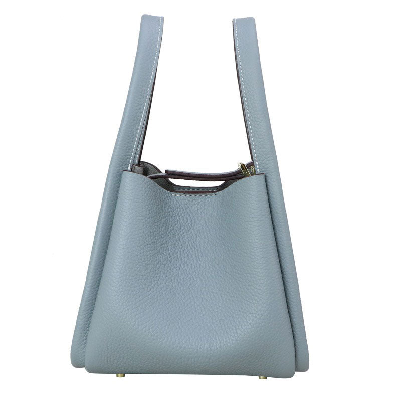 Leather Tote Bucket Bag Hobby Kit – Babylon Leather - Babylon LeatherBabylon LeatherSY18 - Haze Blue - White