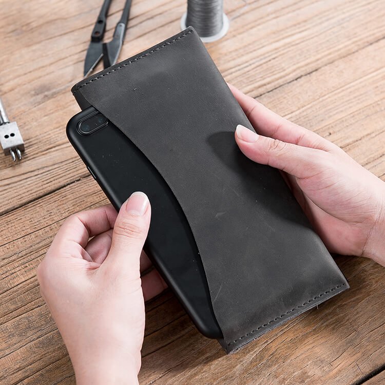 Leather Wallet DIY Kit Long Wallet – Babylon Leather - Babylon LeatherBabylon LeatherLZ09 - Coffee - Fog Wax Leather