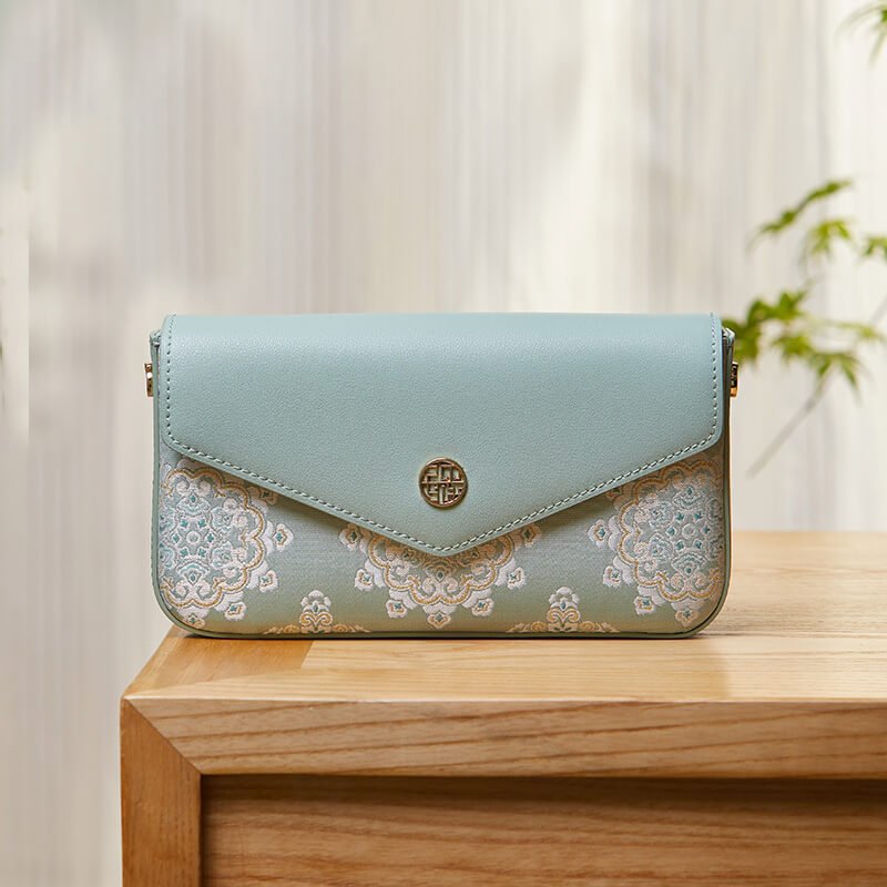 Letter of Light Leather and Silk Crossbody Bag – Babylon Leather - Babylon LeatherBabylon LeatherTX164-Green 1