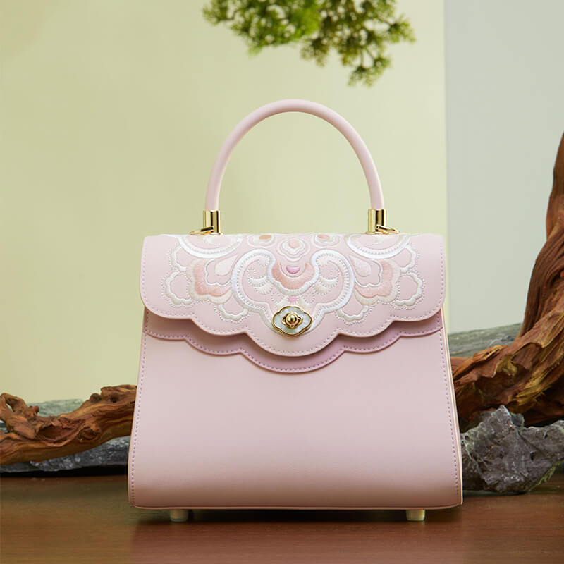 Light in Blooming Calm Leather and Silk Handbag – Babylon Leather - Babylon LeatherBabylon LeatherTX141-Pink