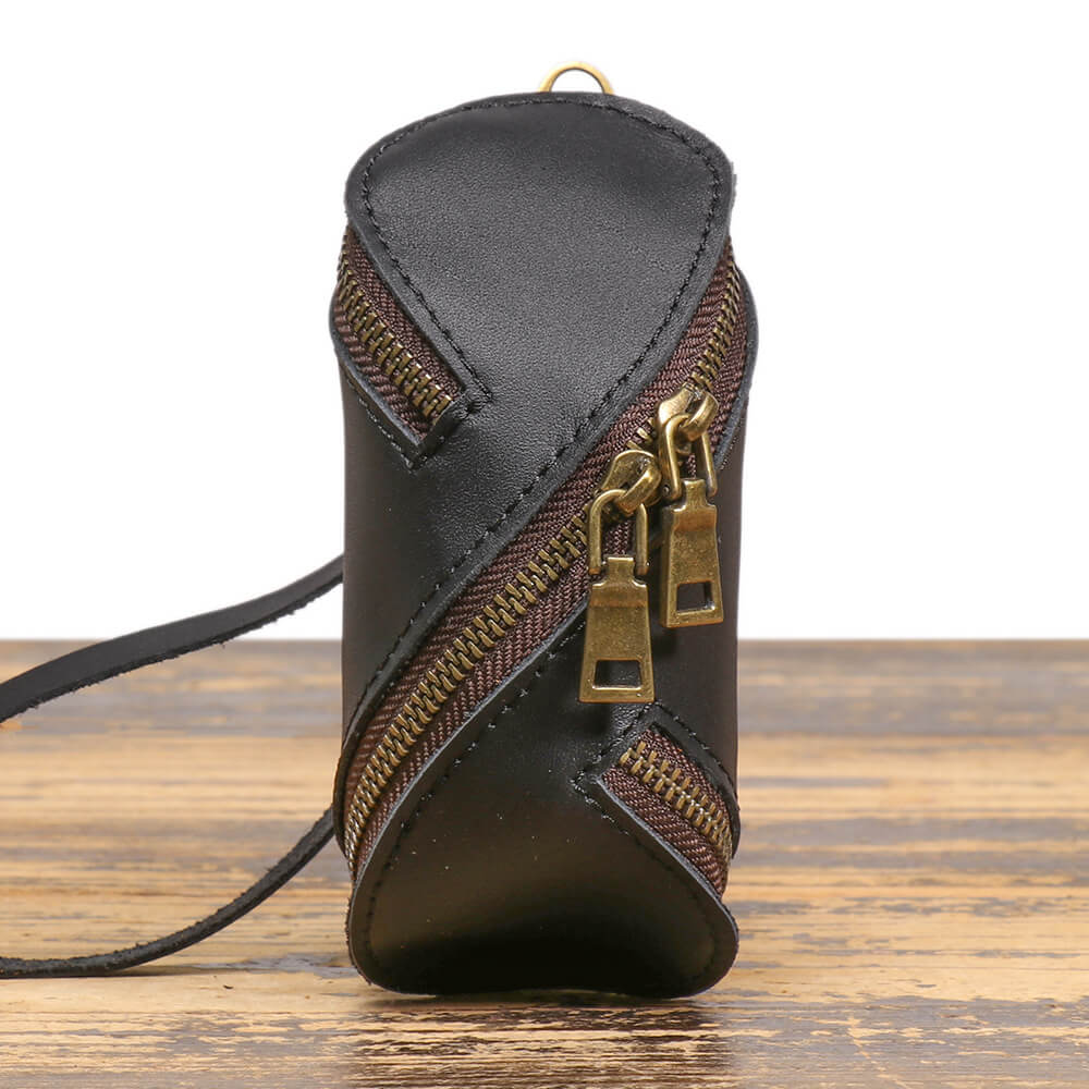 Lightweight Hand Top - Grain Leather Zipper Key Holder Mini Pouch – Babylon Leather - Babylon LeatherBabylon LeatherLJ134-Black