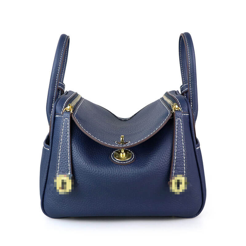 Lindy - Style Leather Bag DIY Craft Kit ¨C Babylon Leather - Babylon LeatherBabylon LeatherSY06 - Dark Blue - Medium - Gold & White