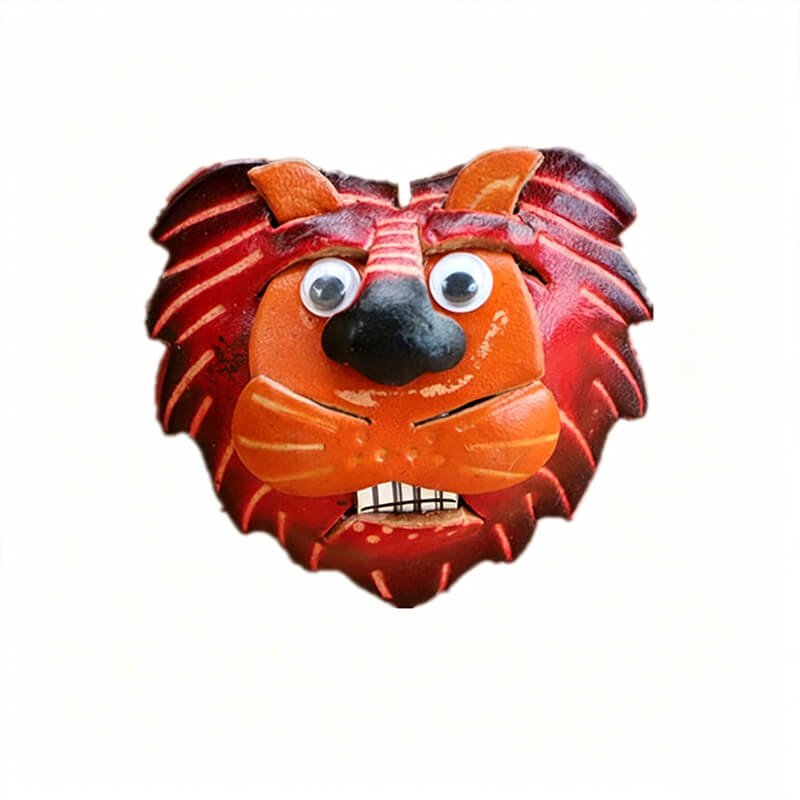 Lion Head Leather Bag Charm – Babylon Leather - Babylon LeatherBabylon LeatherLLZ111-Brown