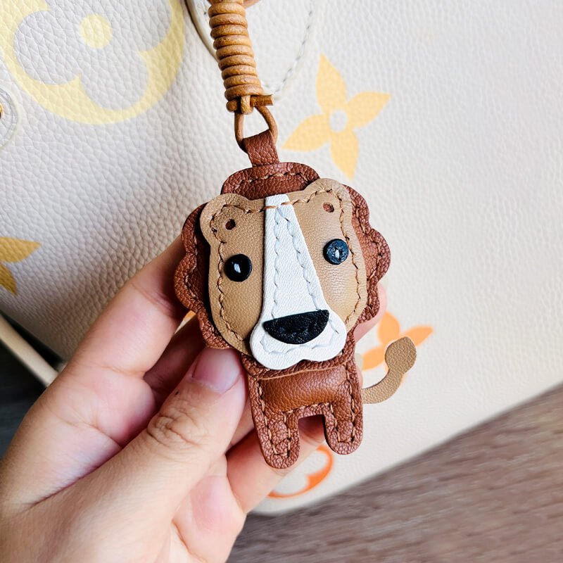 Lion-Shaped Leather Keychain DIY Kit – Babylon Leather - Babylon LeatherBabylon LeatherSG34-Brown