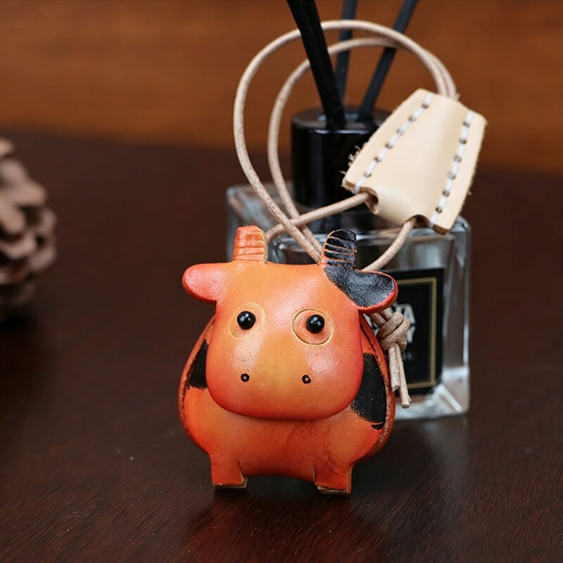 Little Calf Leather Bag Charm – Babylon Leather - Babylon LeatherBabylon LeatherLLZ75-Leather Cord Style-Orange