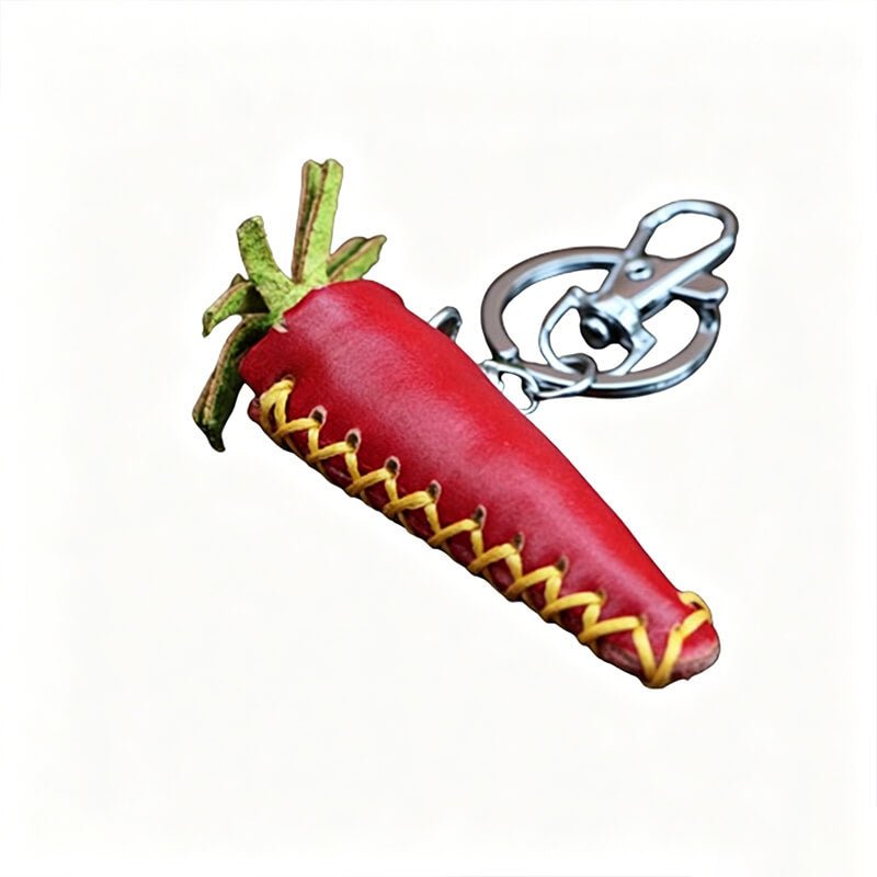 Little Carrot Leather Bag Charm – Babylon Leather - Babylon LeatherBabylon LeatherLLZ95-Red