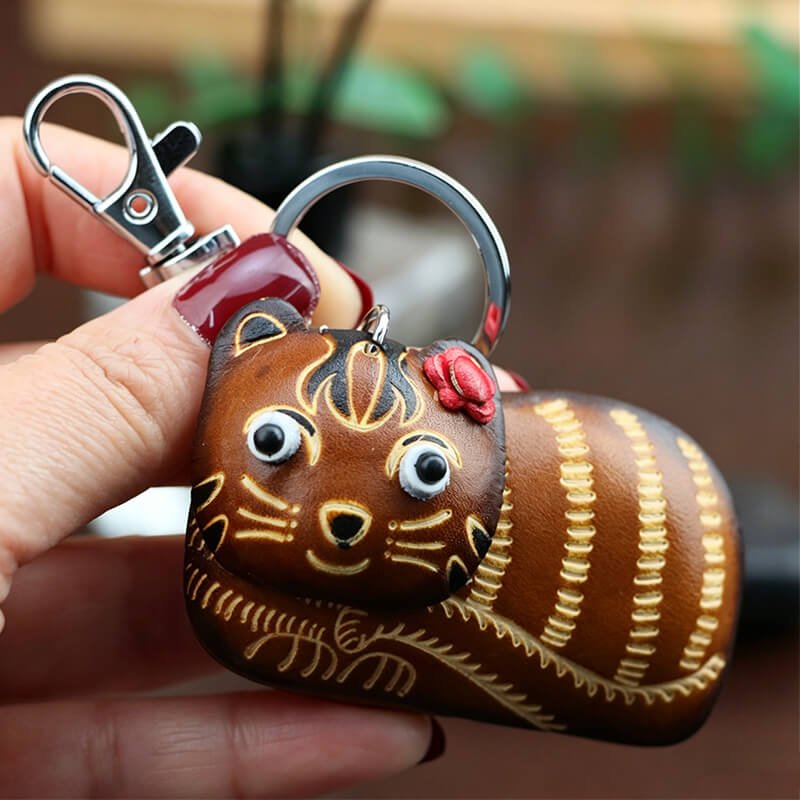 Little Cat Leather Bag Charm – Babylon Leather - Babylon LeatherBabylon LeatherLLZ36-Brown