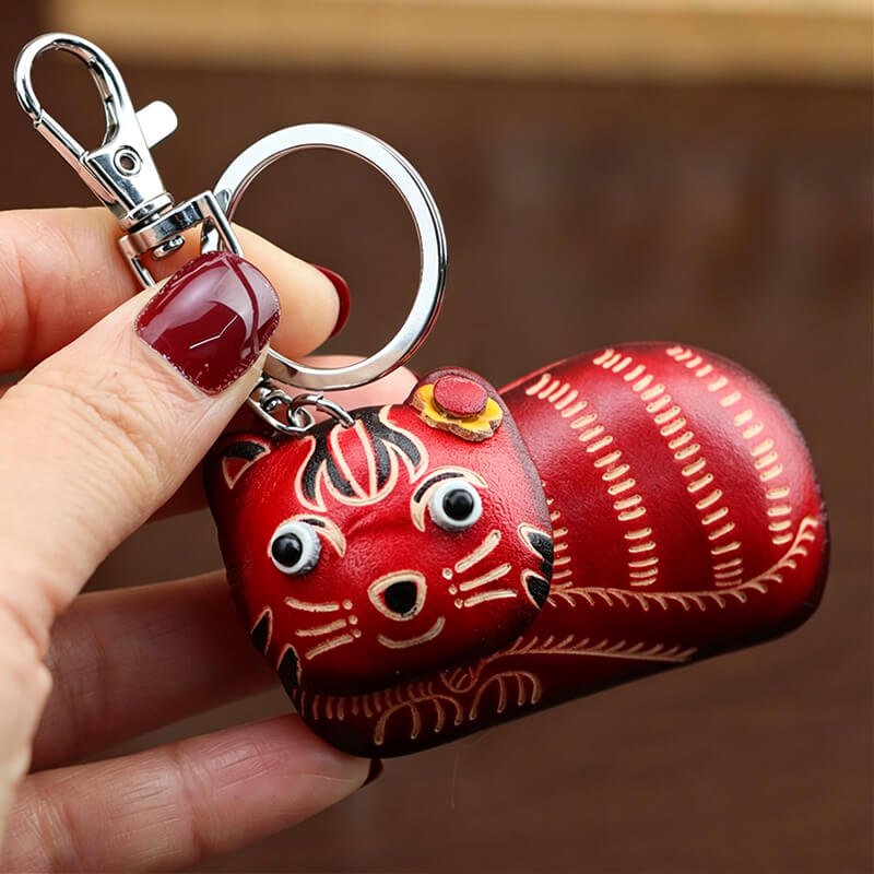 Little Cat Leather Bag Charm – Babylon Leather - Babylon LeatherBabylon LeatherLLZ36-Red
