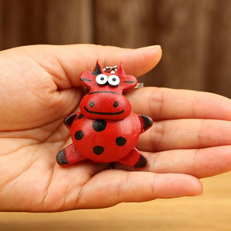 Little Cow Leather Bag Charm – Babylon Leather - Babylon LeatherBabylon LeatherLLZ70-Red