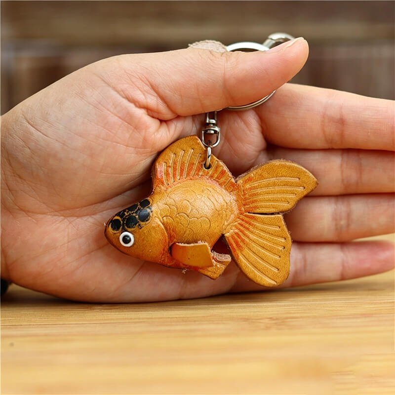 Little Goldfish Leather Bag Charm – Babylon Leather - Babylon LeatherBabylon LeatherLLZ110-1-Red