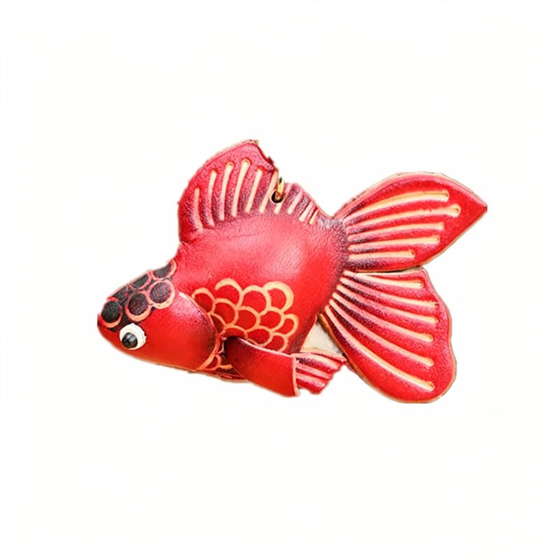 Little Goldfish Leather Bag Charm – Babylon Leather - Babylon LeatherBabylon LeatherLLZ110-1-Red