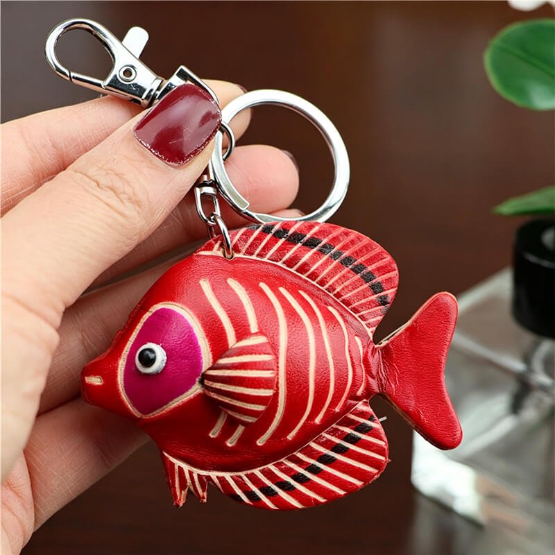 Little Goldfish Leather Bag Charm – Babylon Leather - Babylon LeatherBabylon LeatherLLZ110-4-Red