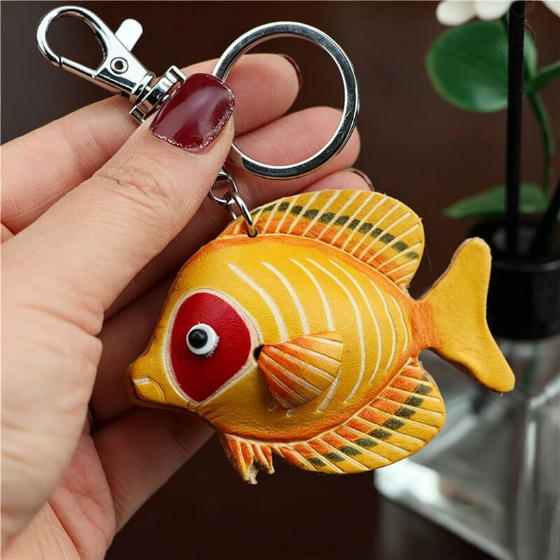 Little Goldfish Leather Bag Charm – Babylon Leather - Babylon LeatherBabylon LeatherLLZ110-4-Yellow
