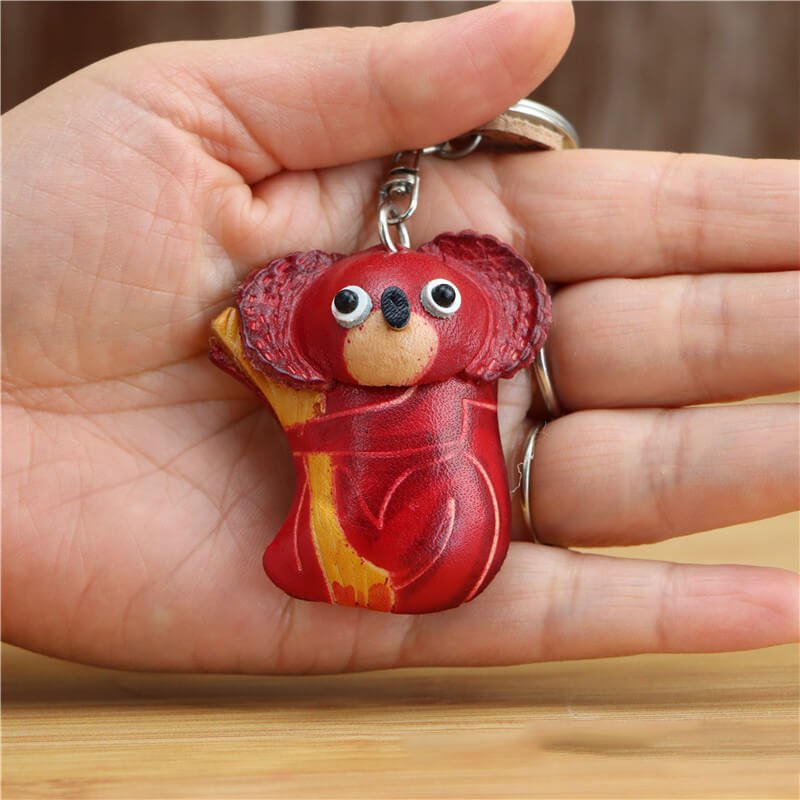 Little Koala Leather Bag Charm – Babylon Leather - Babylon LeatherBabylon LeatherLLZ113-Red