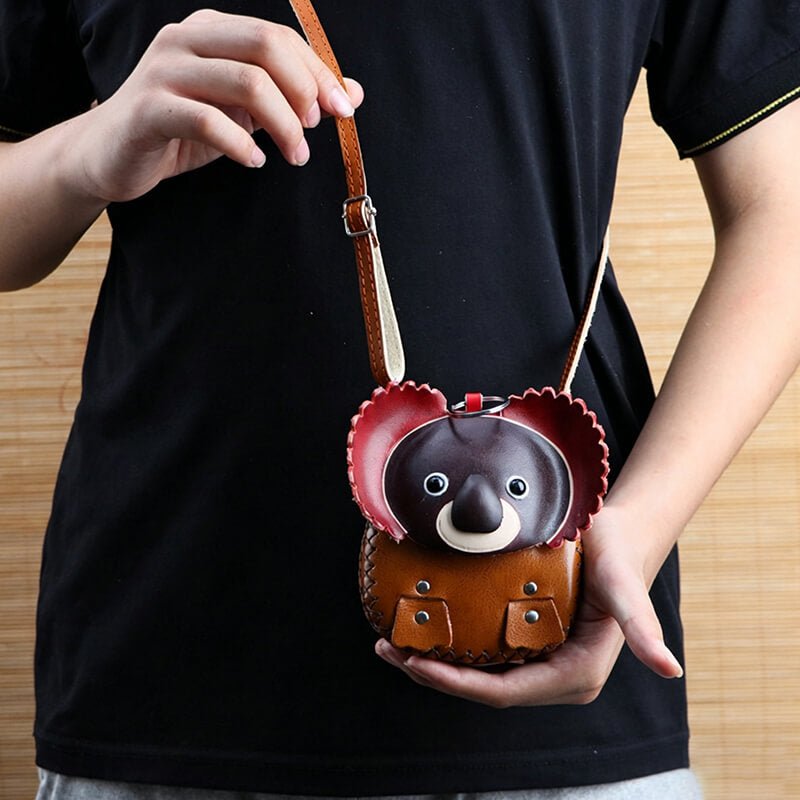 Little Koala - Shaped Leather Coin Purse – Babylon Leather - Babylon LeatherBabylon LeatherLLZ78-Grey
