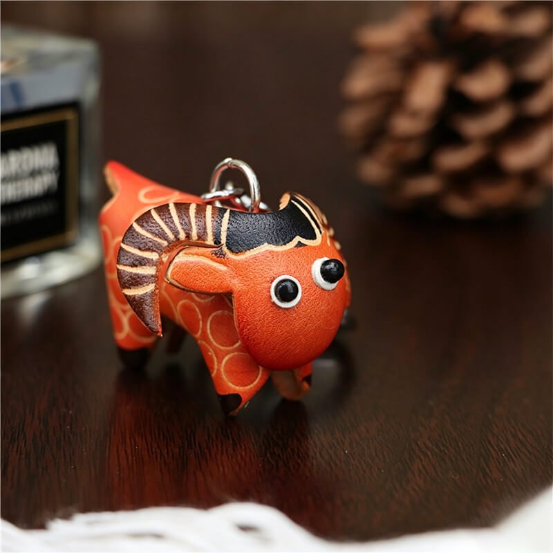 Little Lamb Leather Car Key Bag Charm – Babylon Leather - Babylon LeatherBabylon LeatherLLZ104-Brown