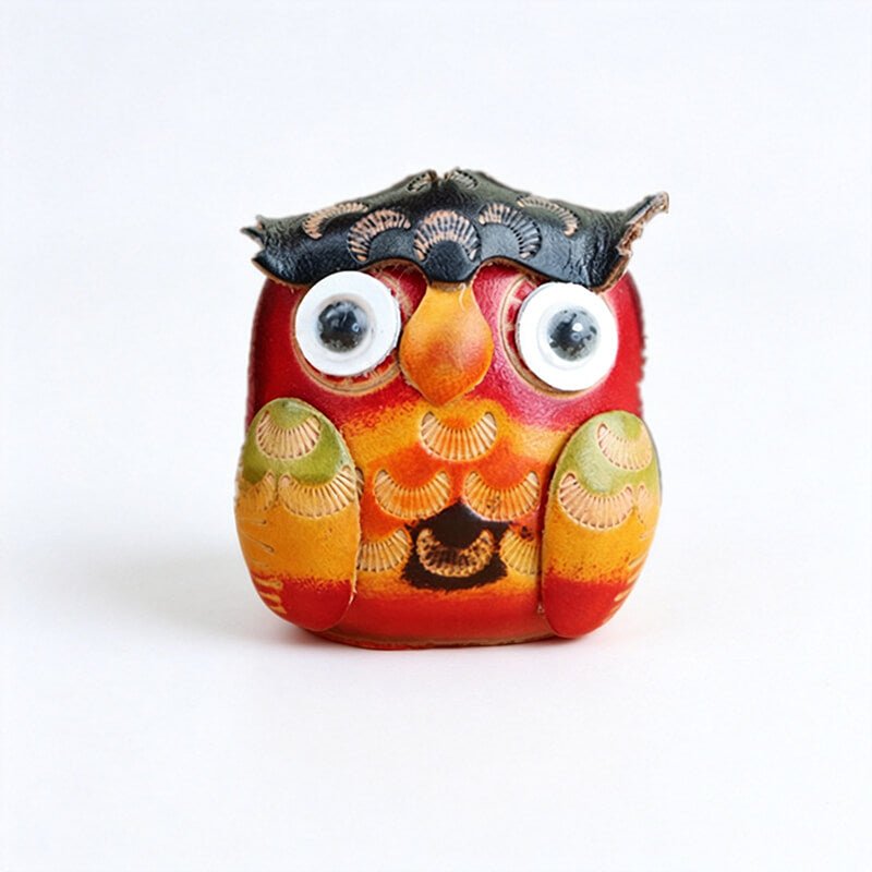 Little Owl Leather Bag Charm – Babylon Leather - Babylon LeatherBabylon LeatherLLZ114-Red