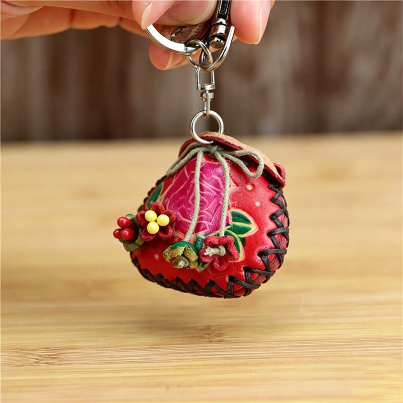 Lucky Bag Leather Charm – Babylon Leather - Babylon LeatherBabylon LeatherLLZ116-Red