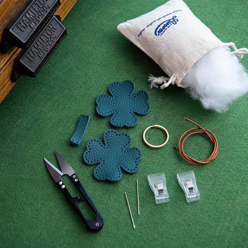 Lucky Clover Charm DIY Leather Kit – Babylon Leather - Babylon LeatherBabylon LeatherLZ58-Blue