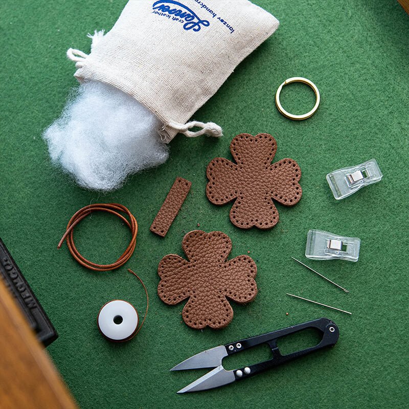 Lucky Clover Charm DIY Leather Kit – Babylon Leather - Babylon LeatherBabylon LeatherLZ58-Coffee