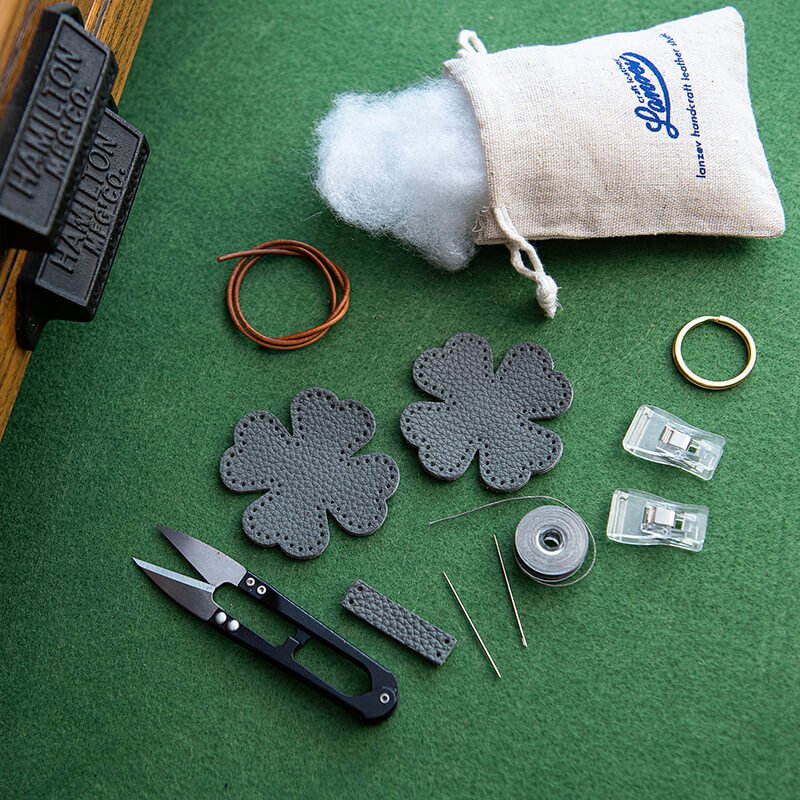 Lucky Clover Charm DIY Leather Kit – Babylon Leather - Babylon LeatherBabylon LeatherLZ58-Taupe Gray