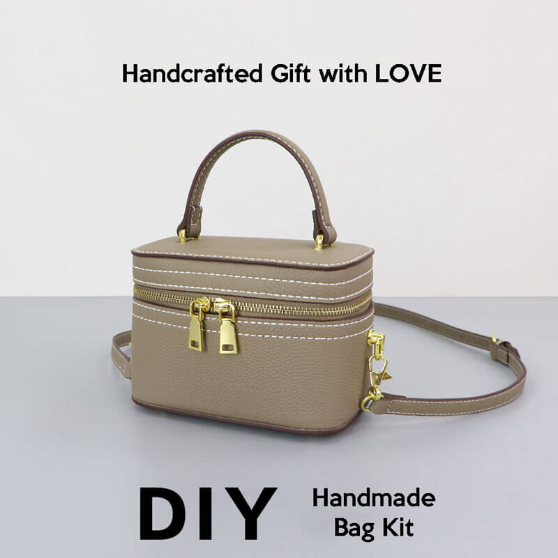 Lunch Handbag DIY Leather Kit – Babylon Leather - Babylon LeatherBabylon LeatherSY103 - Khaki - White
