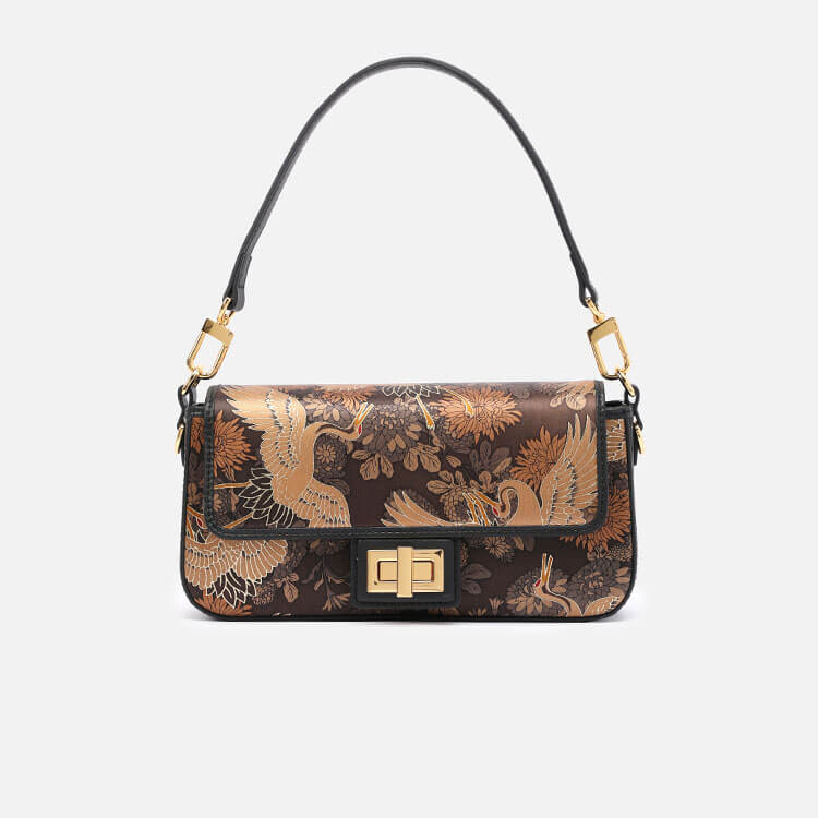 Luxury Women’s Silk - Blend Top Handle Bag – Babylon Leather - Babylon LeatherBabylon LeatherTX010-Black