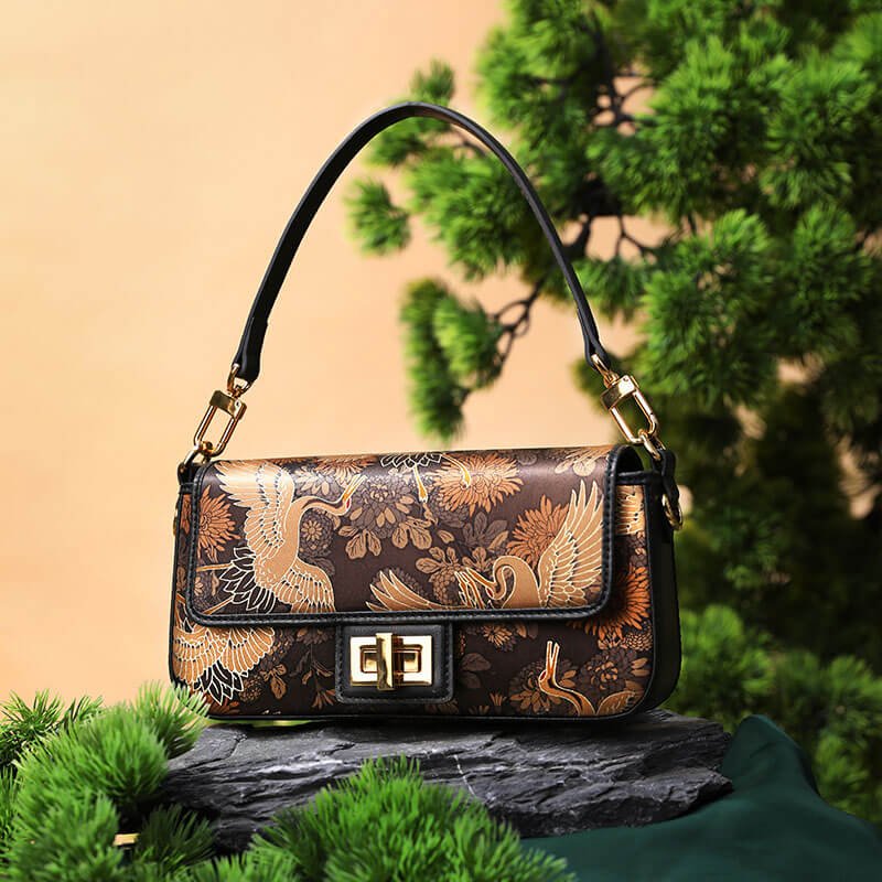 Luxury Women’s Silk - Blend Top Handle Bag – Babylon Leather - Babylon LeatherBabylon LeatherTX010-Black