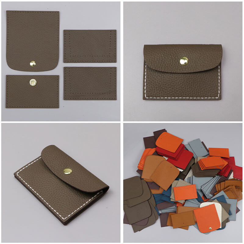 Lychee Card Holder DIY Kit – Babylon Leather - Babylon LeatherBabylon LeatherSY107 - Brown - White