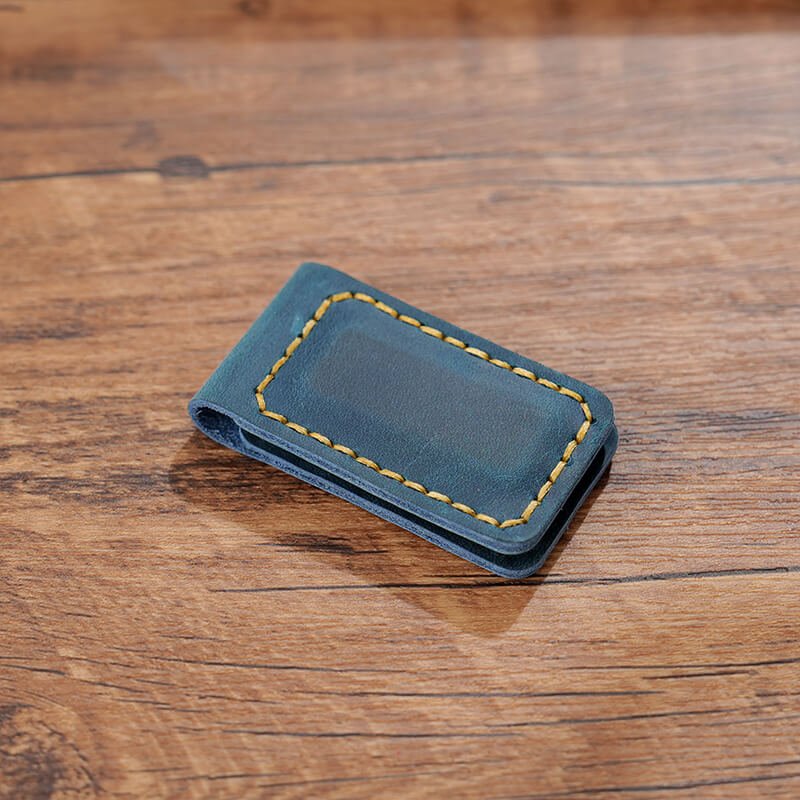 Magnetic Leather Bookmark Money Clip – Babylon Leather - Babylon LeatherBabylon LeatherAN09-Blue