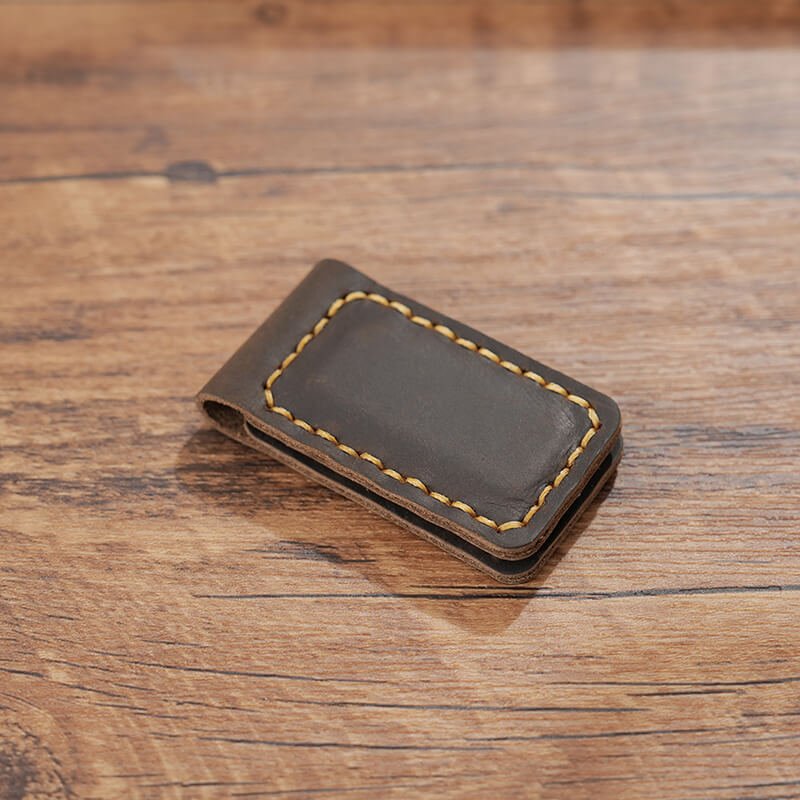 Magnetic Leather Bookmark Money Clip – Babylon Leather - Babylon LeatherBabylon LeatherAN09-Coffee
