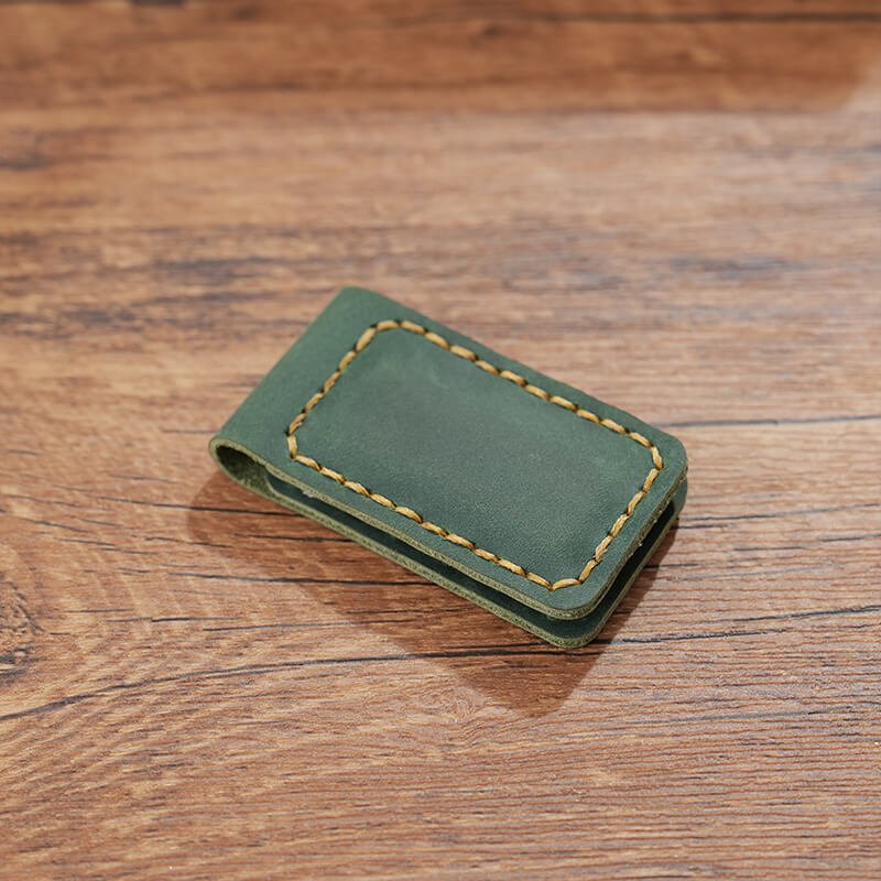 Magnetic Leather Bookmark Money Clip – Babylon Leather - Babylon LeatherBabylon LeatherAN09-Dark Green